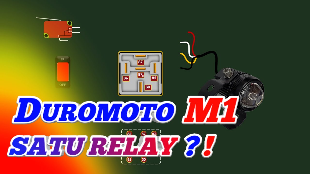 Lampu Tembak Duromoto M1 dengan 1 Relay | Relay 5 Kaki