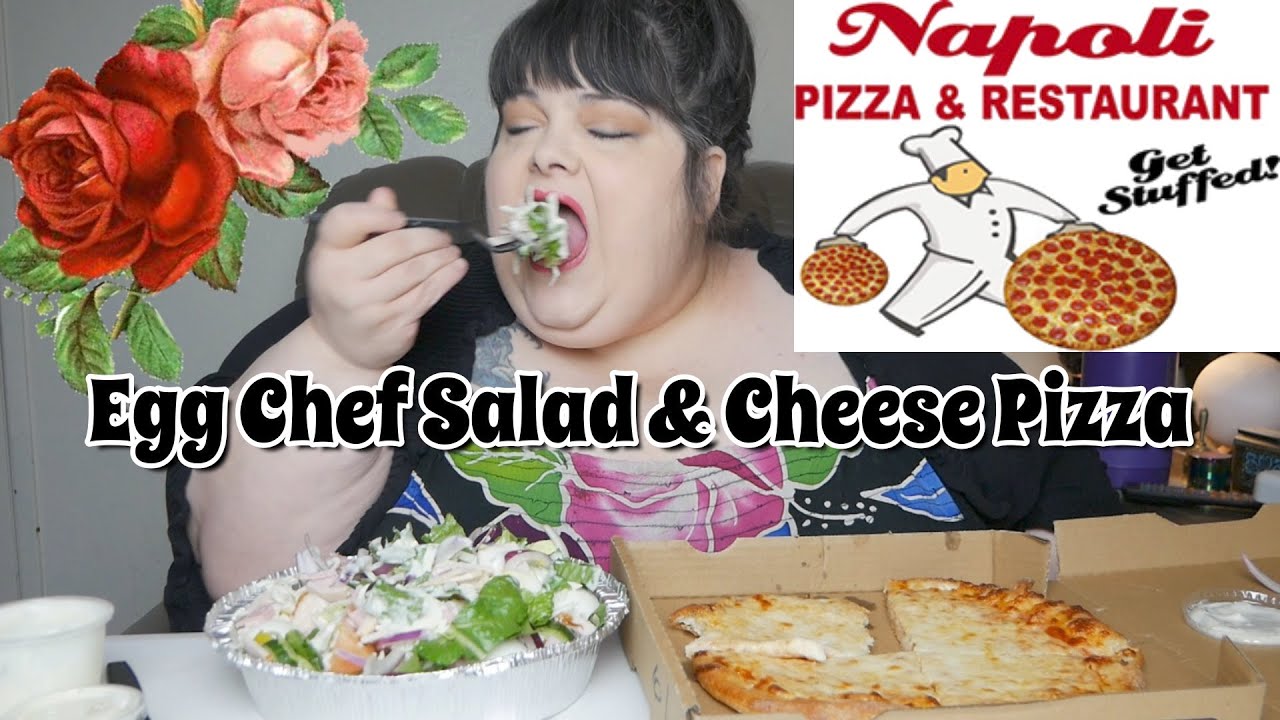 Egg Chef Salad & Cheese Pizza from Napoli Mukbang