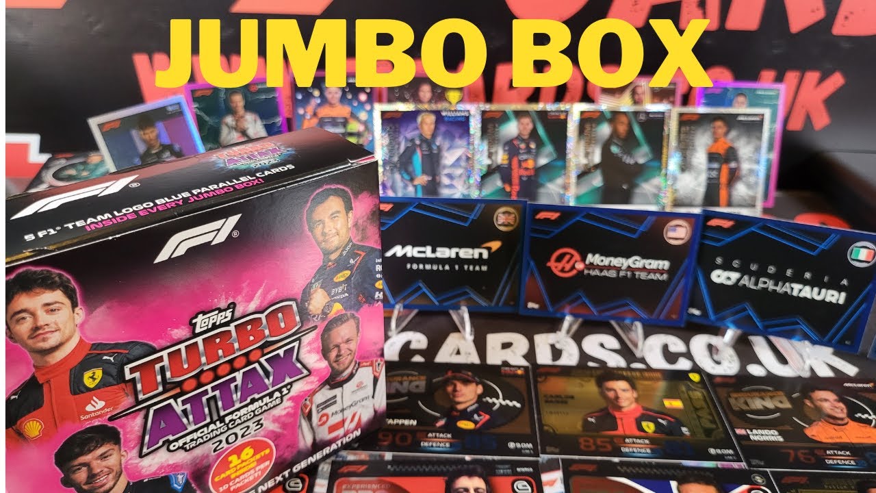 F1 Turbo Attax 2023 - JUMBO BOX - Epic Hits... 5 Blue Team Logo, 6 Pink Parallels, 4 Limited Edition