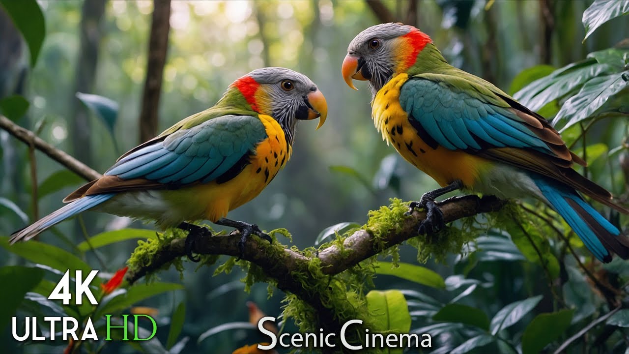 Feathers of the Unknown: Jungle Rise - 4K Birds Life Moments Captured - The Birds Scenic Cinema