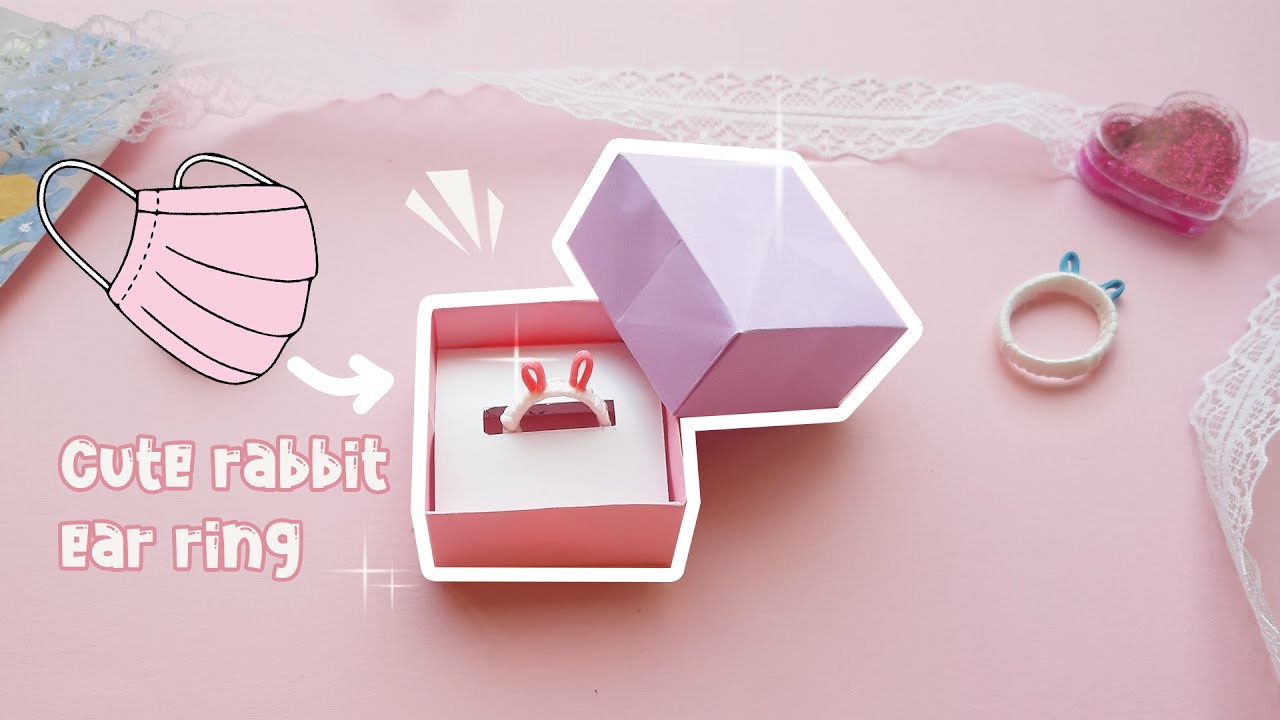 Cách làm nhẫn thỏ dễ thương bằng khẩu trang | Cách gấp hộp quà giấy｜DIY cute rabbit ear ring 💟