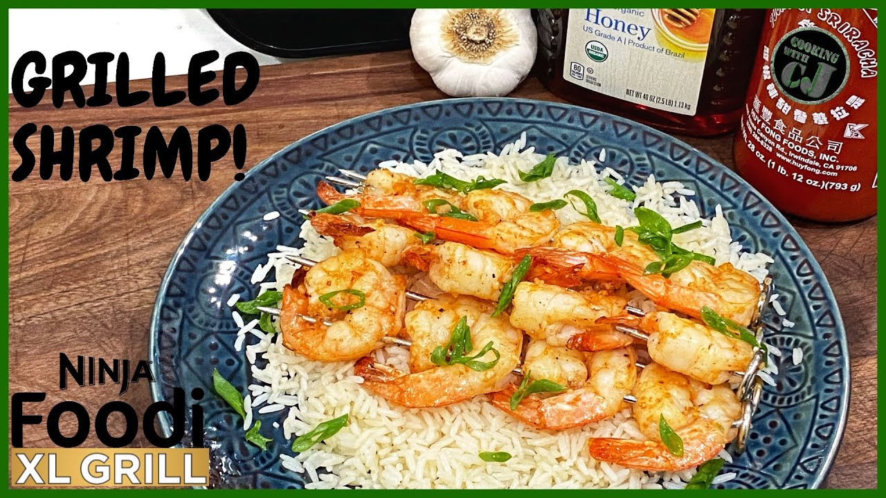 NINJA FOODI GRILL SRIRACHA HONEY GARLIC GRILLED SHRIMP! Ninja Foodi XL Grill Recipes!