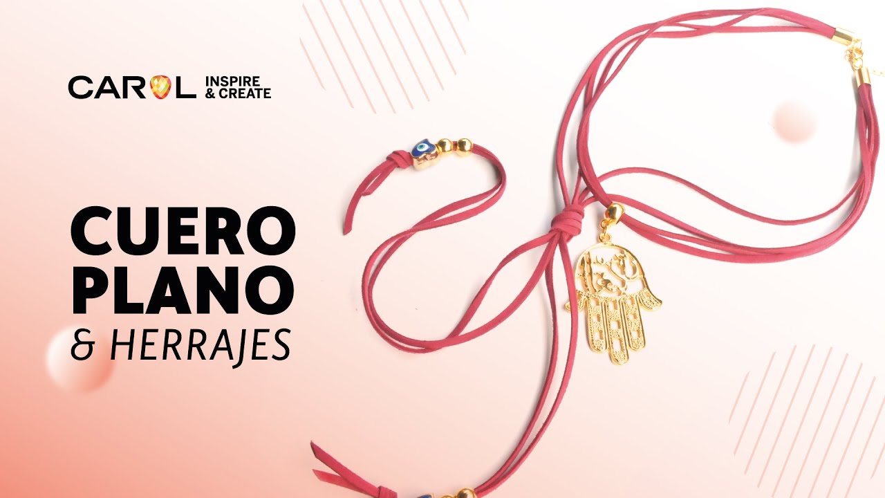 APRENDE A CREAR UN COLLAR CON CUERO PLANO DIJES Y HERRAJES/  Bisutería DIY- Carol