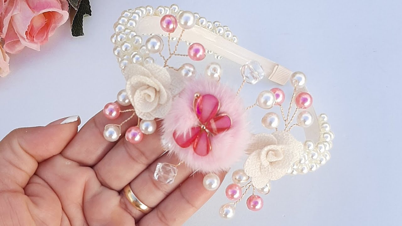 Tiara de luxo/ tiara bordada de pérolas + arranjo