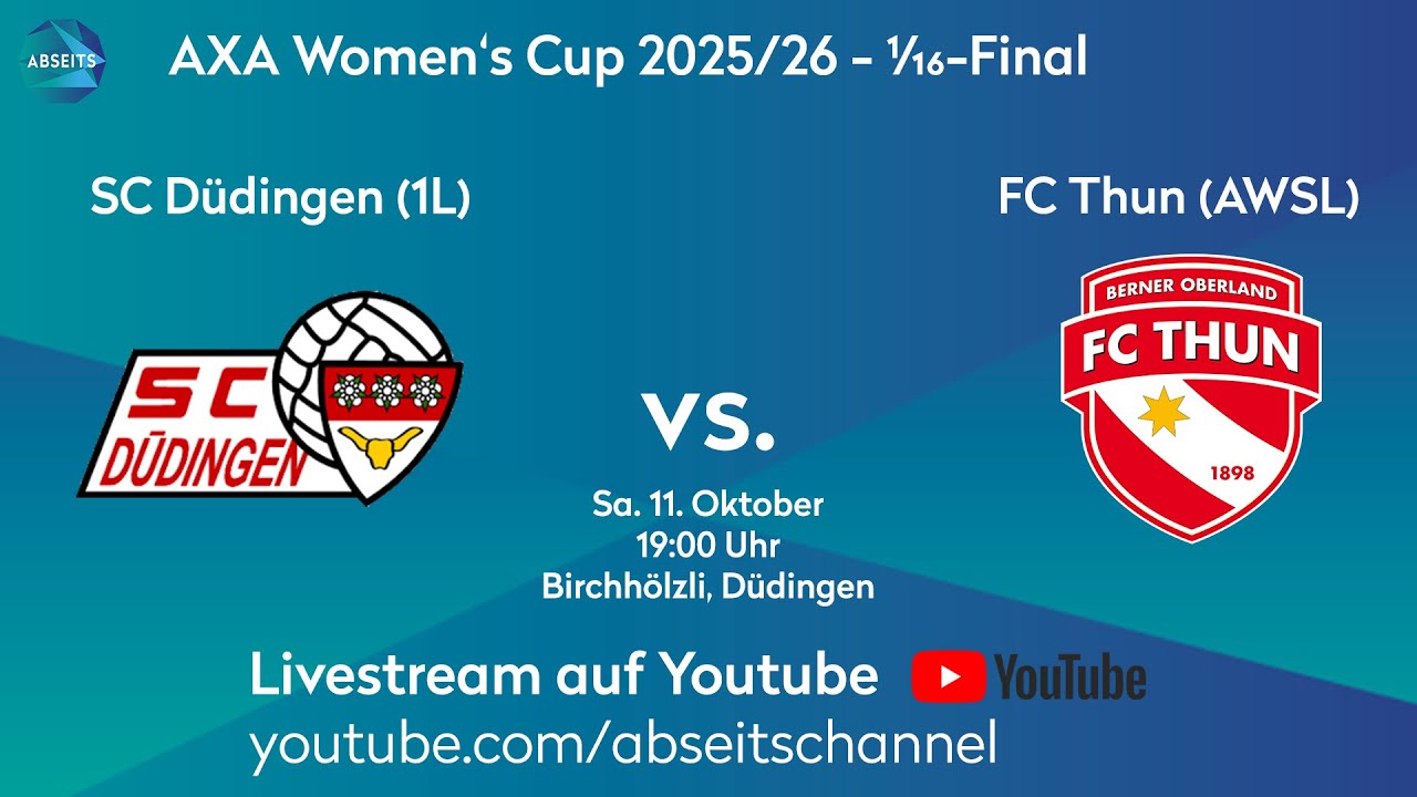 SC Düdingen vs. FC Thun | Schweizer Cup der Frauen - 1/16-Final | 11.10.2025