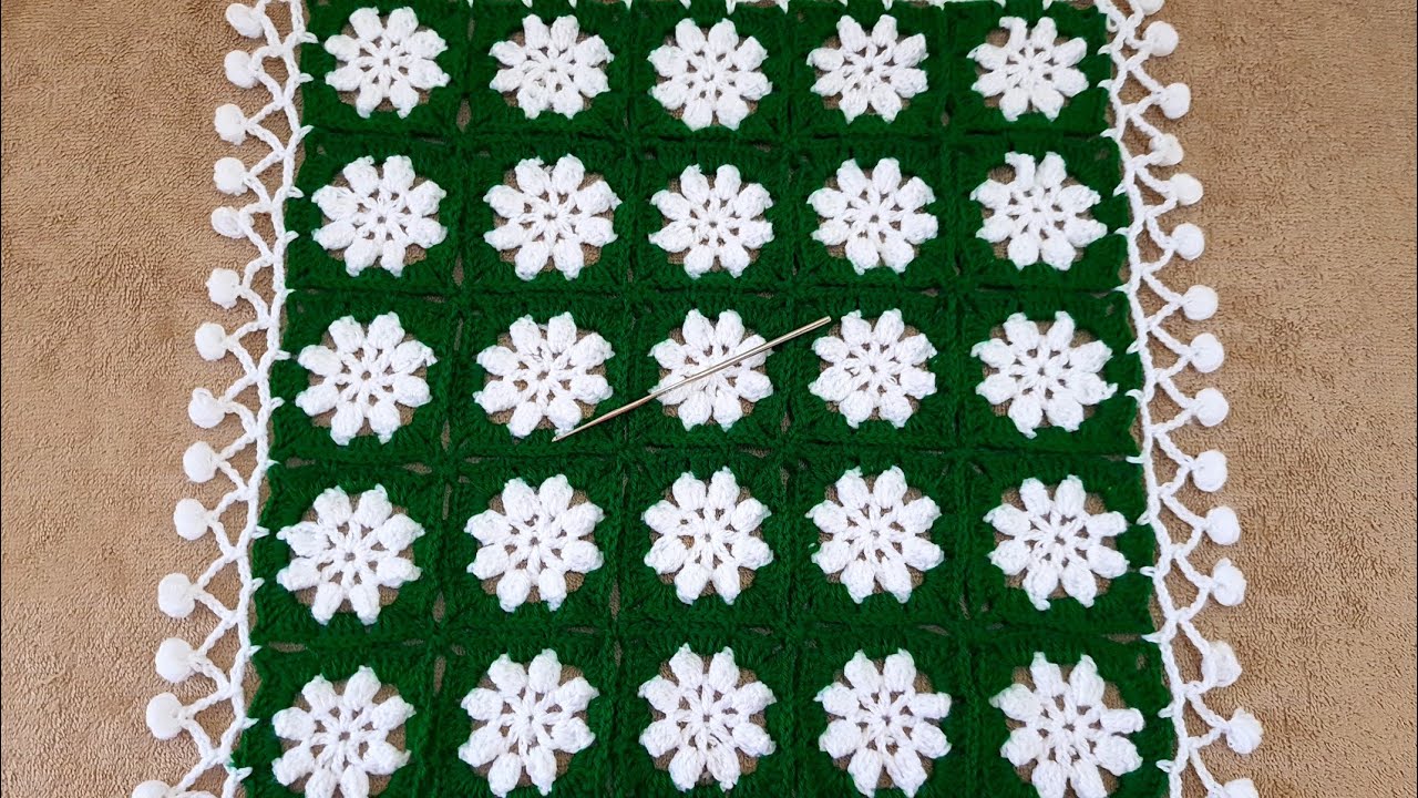 WOW 👌 ♥️ VERY EASY AND BEAUTIFUL 😍  CROCHET TABLE COVER  WOOLEN SQUARE THALPOSH DESIGN