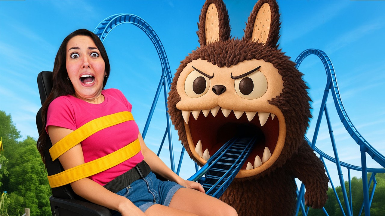 GIOCHIAMO CON I VERI LABUBU GIGANTI NEL PARCO DIVERTIMENTI DEI LABUBU nella vita reale! 🎡