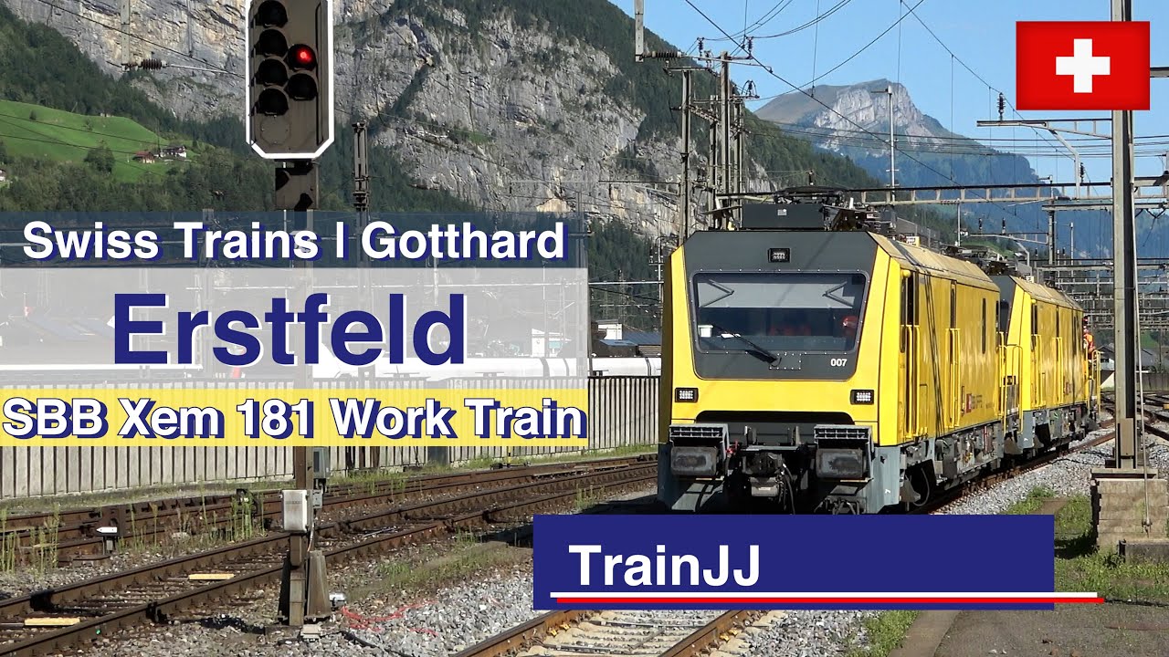 SBB Xem 181 Work trains shunting in Erstfeld Switzerland near Gotthard Base tunnel | Harsco Rail