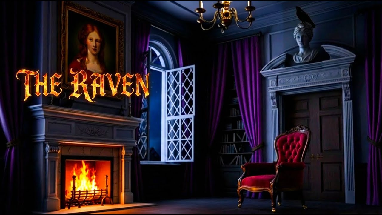 Gothic Study Ambience: The Raven's Chamber 🖤 Dark Academia, Fireplace Sounds, and Reading