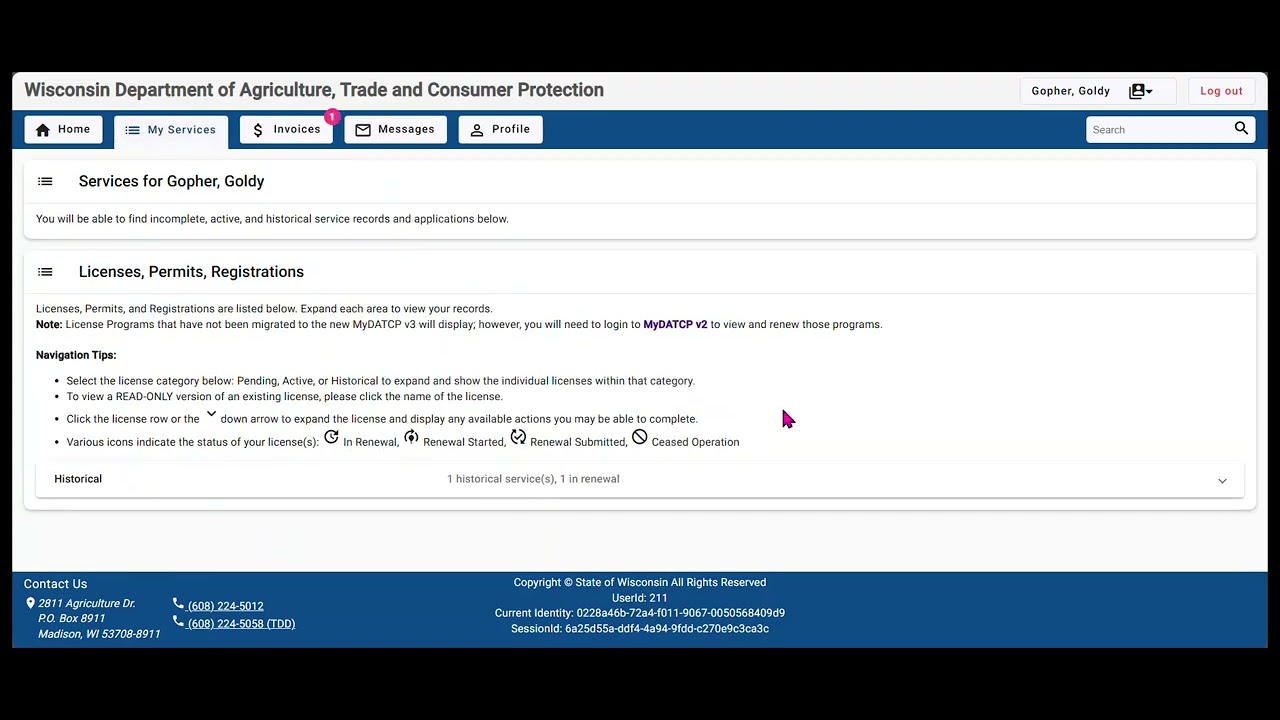 Renewing Pesticide Business Licenses in MyDATCP V3