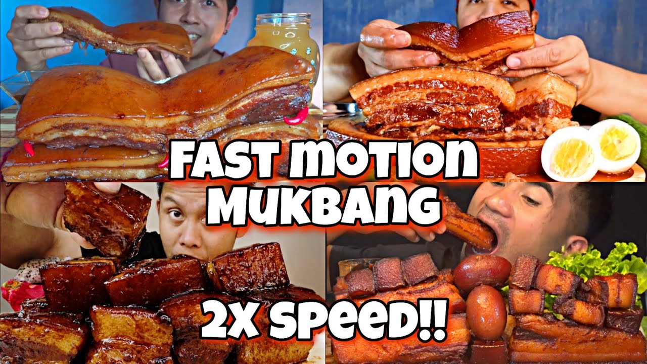 2x speed!!🔥ASMR Juicy Braised Pork Belly adobo Mukbang | fast motion Eating compilations🤤 #mukbang