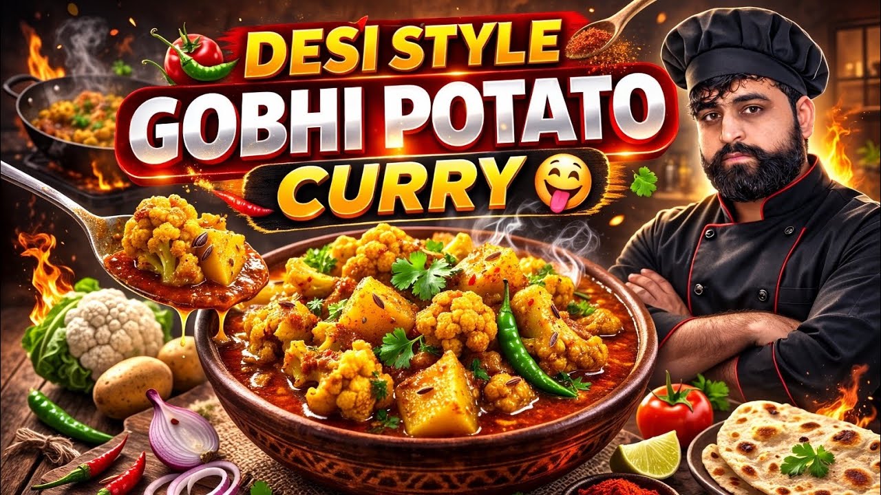 Desi Style Gobhi Potato Curry | Simple & Tasty Desi Recipe 🔥l Chefmrjatin  #cooking #chefmrjatin 