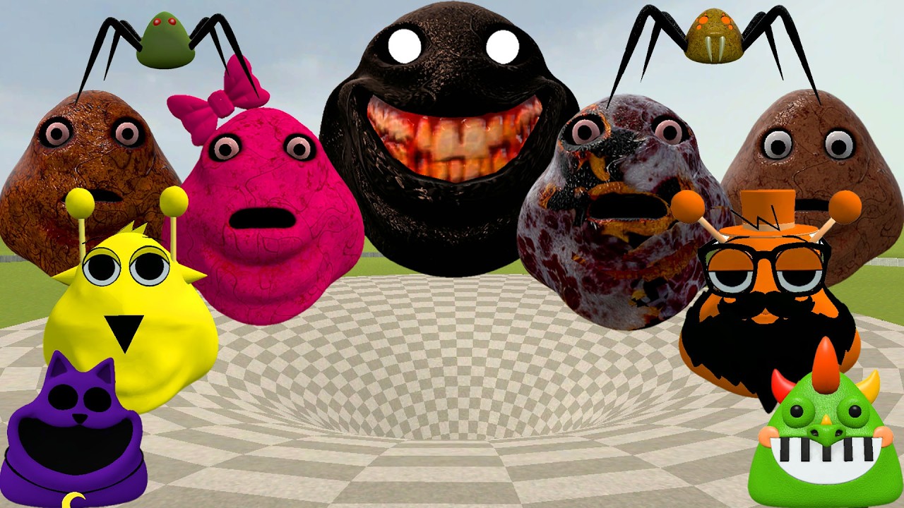 🌀SPARTAN KICKING POU BOU FAMILY FROM BOU'S REVENGE Of POU and SCARY PINK POU in BIG FUNNEL Gmod??🌀