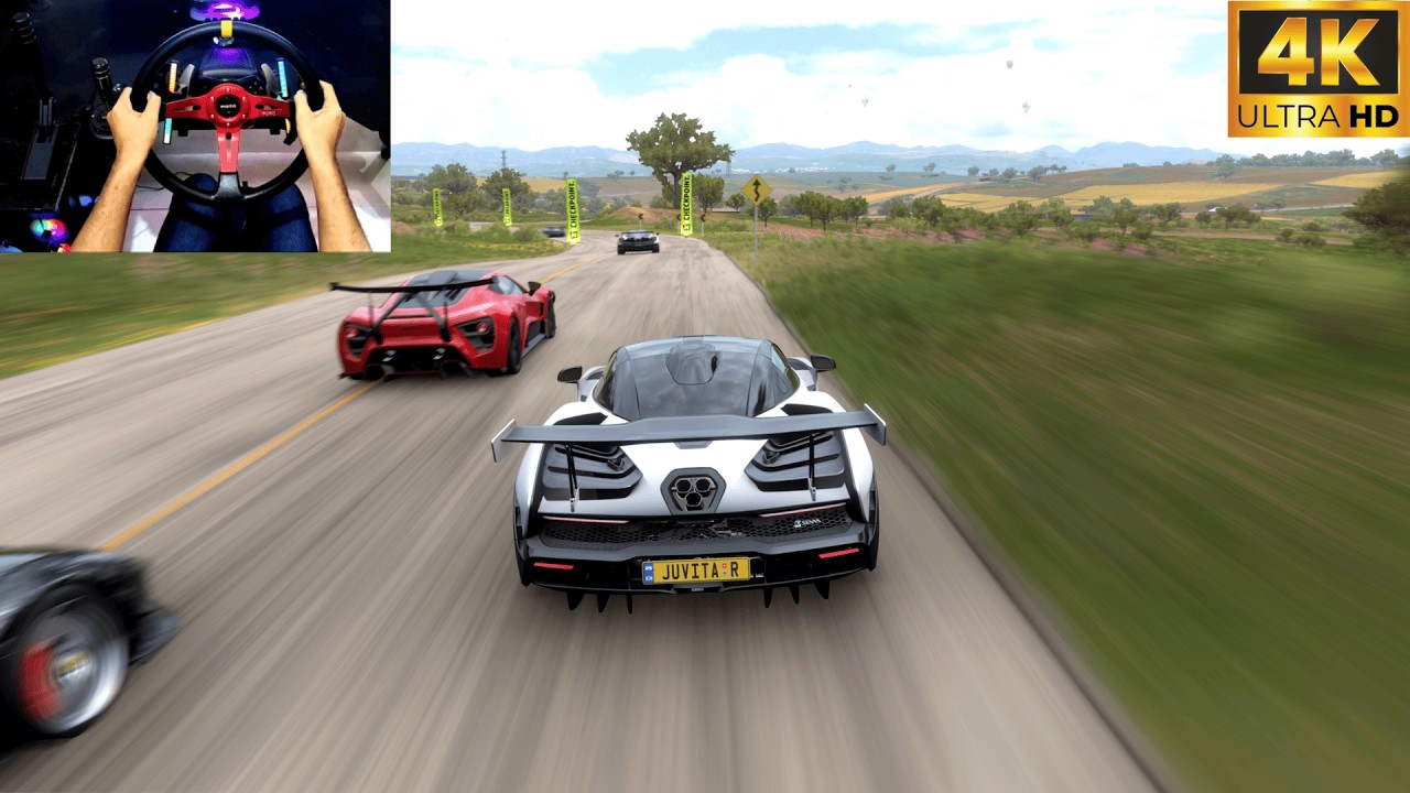 700HP Mc Laren Senna vs Supercars Forza Horizon 5 Steering Wheel Gameplay