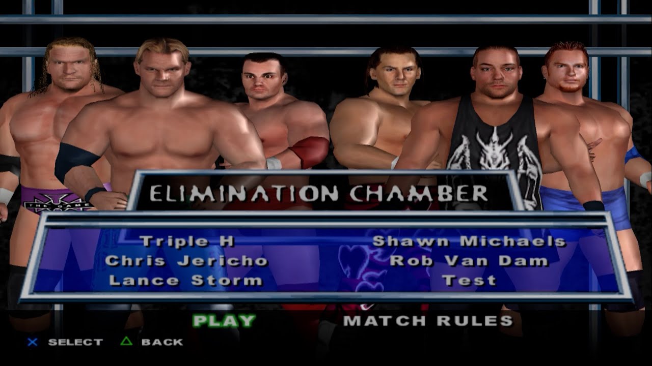 WWE SmackDown! HCTP - TripleH,ChrisJericho,LanceStorm,ShawnMichaels,RVD,Test (ELIMINATION CHAMBER)