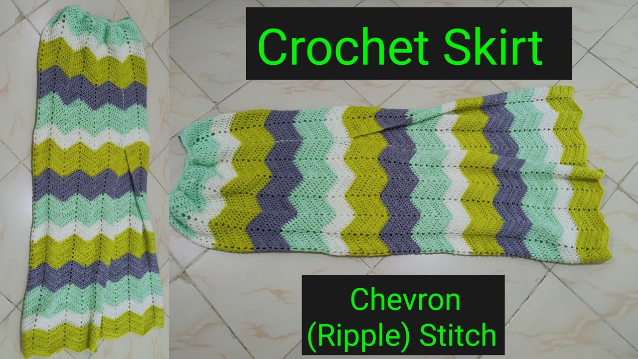 Crochet Maxi Skirt with Slit | Double Crochet Chevron Stitch Tutorial
