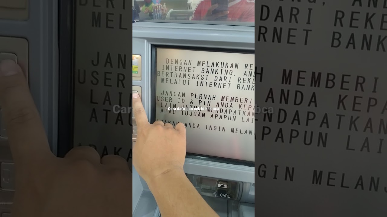 cara daftar klik BCA dan cek id klik BCA di mesin ATM