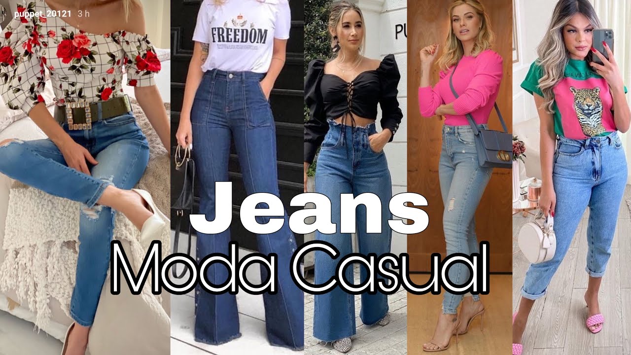 OUTFITS CASUALES EN TENDENCIA MODA 2022 CASUAL PANTALONES DE MEZCLILLA DE MODA 2022