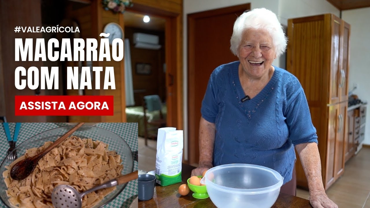 Dona Leondina, 93 anos, ensina macarrão caseiro com nata — receita de família!