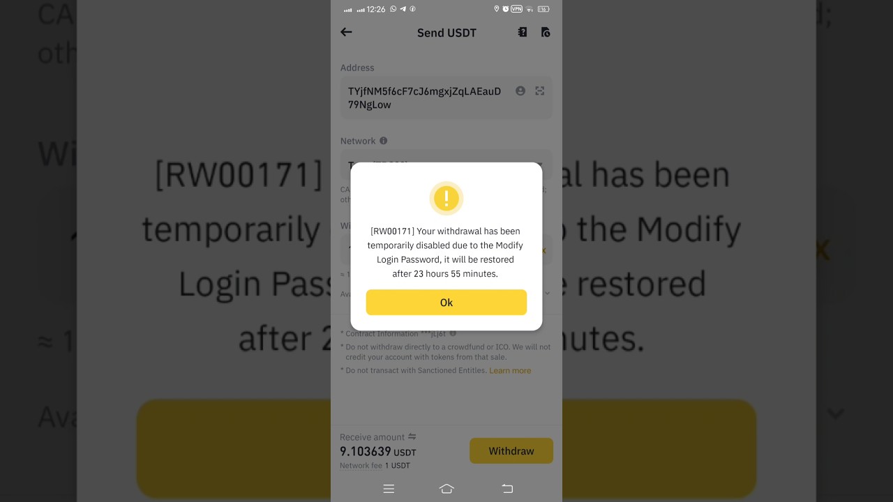 How to Binance withdrawal problem solve 24.Har