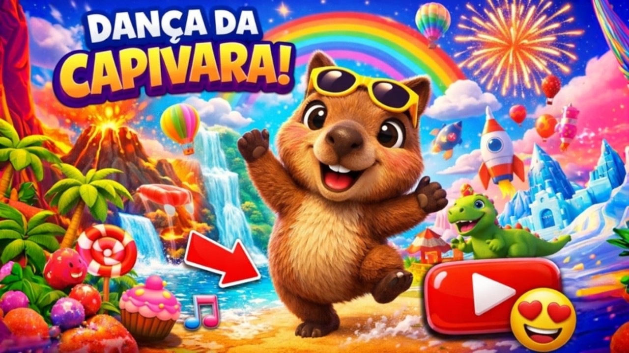 🎵 A Dança da Capivara Divertida 🦫 | Música Infantil Animada para Crianças