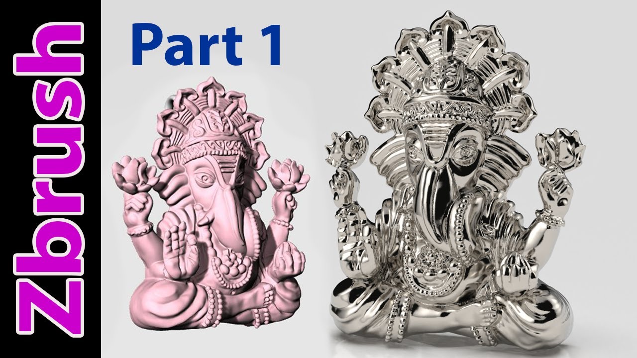 Ganesh - God Idol 3d model speed sculpt with zbrush Part 1
