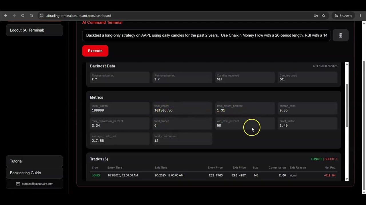 Backtesting - AI Trading Terminal for IBKR (TWS)