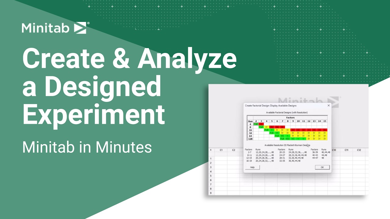 How to Create and Analyze a Designed Experiment in Minitab Statistical Software