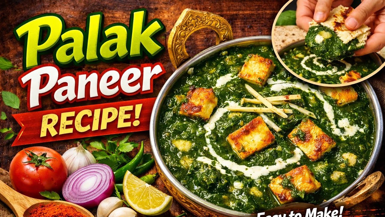 !🌿 Ghar par banaye restaurant jaisa Palak Paneer