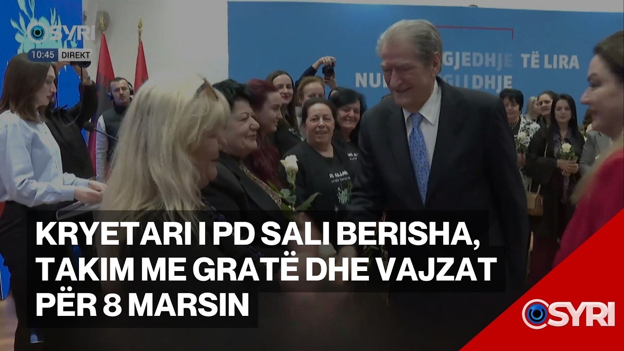 Kryetari i PD Sali Berisha, takim me gratë dhe vajzat për 8 Marsin