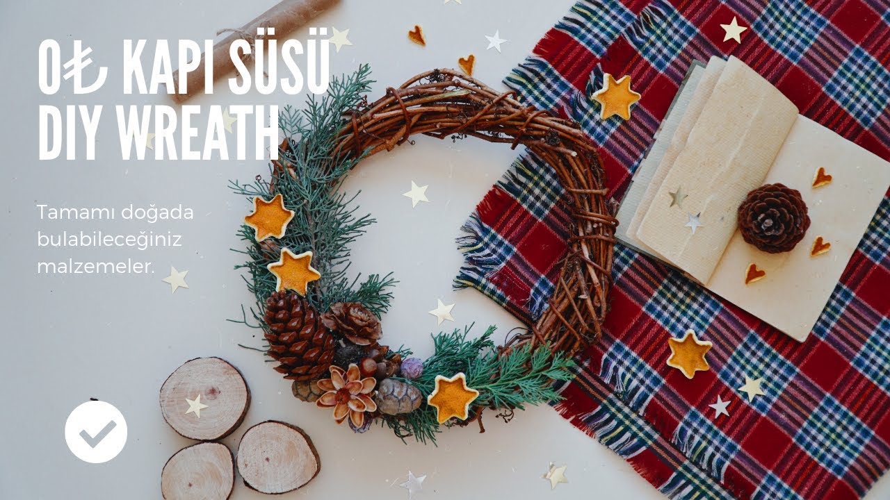 HİÇ PARA HARCAMADAN KAPI SÜSÜ YAPIMI! | DIY Wreath