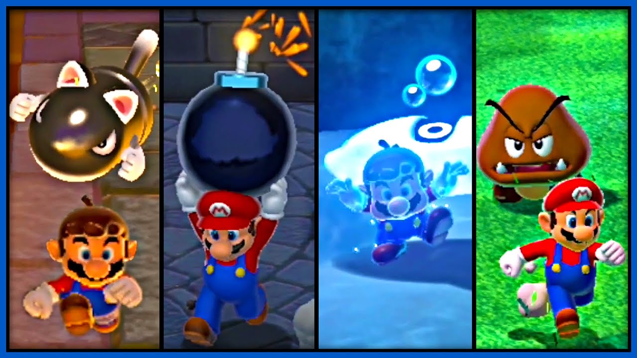 Super Mario 3D World - All (Mario) Death Animations 4K60