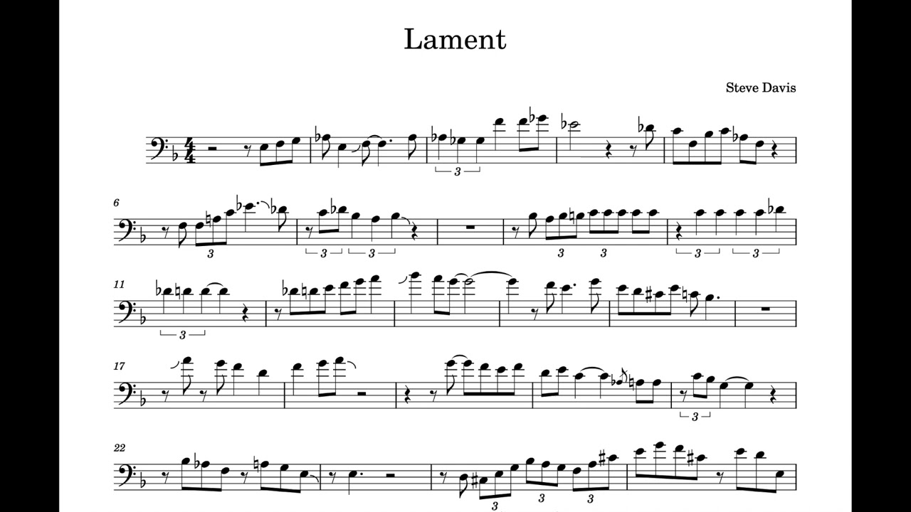 Lament - Steve Davis trombone solo transcription