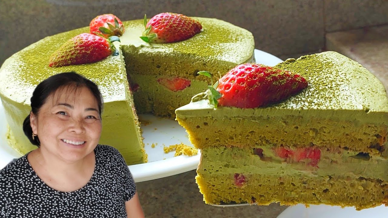 FIZ BOLO SEM GLÚTEN SEM TRIGO DE MATCHA (chá verde) | MATCHA CAKE (Brasil)