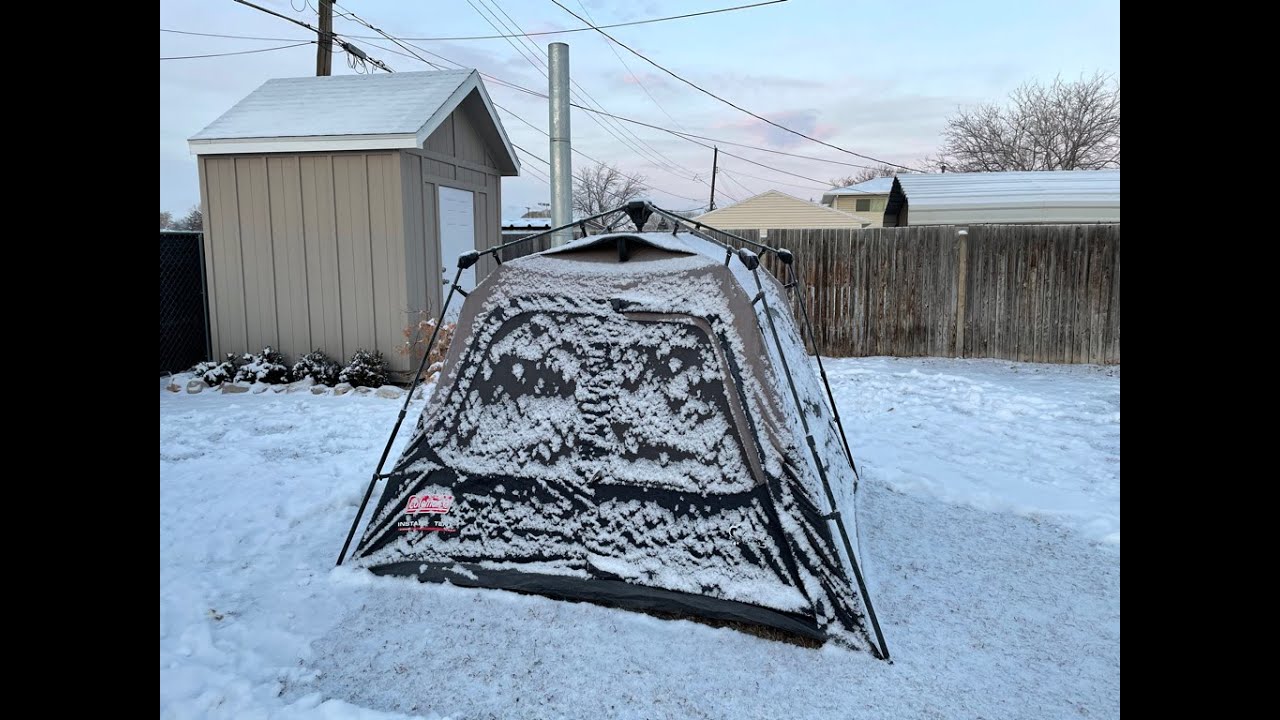 COLEMAN 4 MAN INSTANT TENT / WINTER HOT TENT / STOVE JACK INSTALL