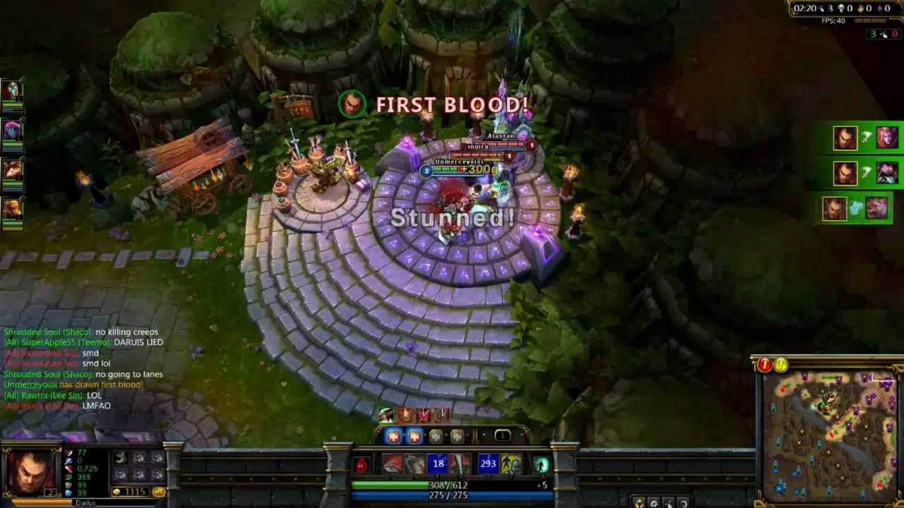 League of Legends DARIUS LVL 1 PENTA GLITCHED