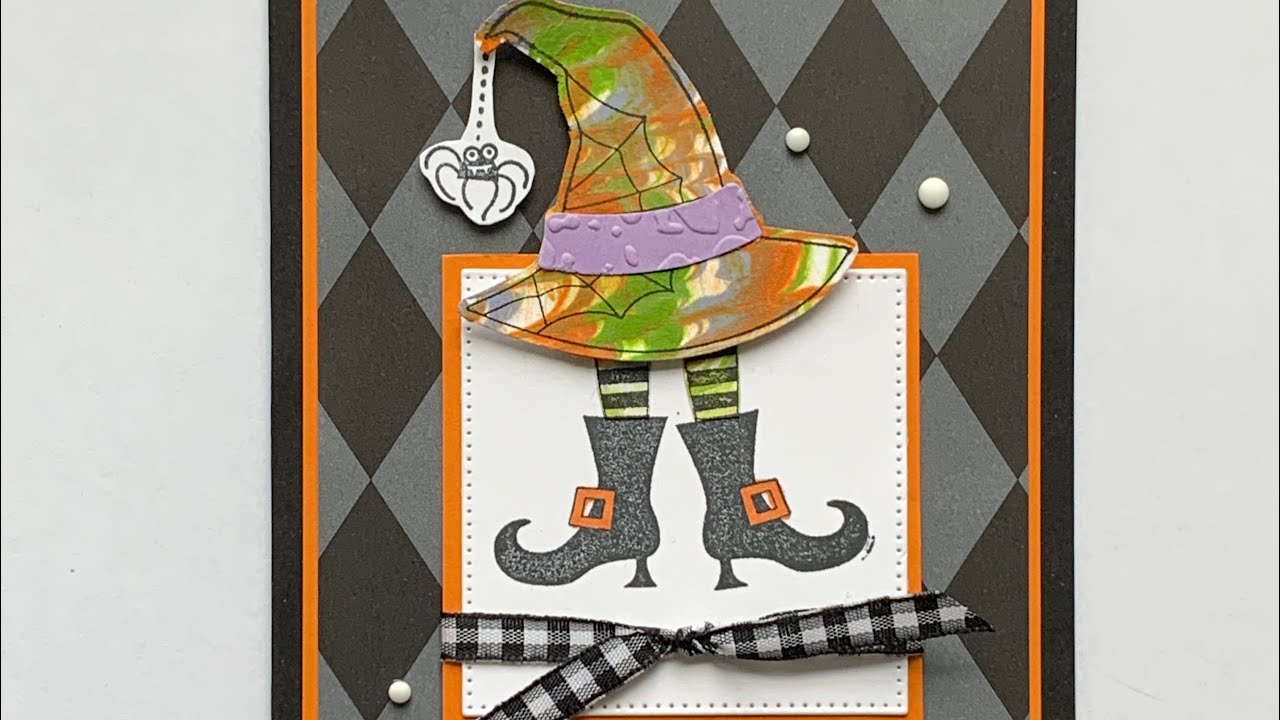 A FUN Card & Treat using Bewitching Bundle, Shaving Cream with Reinkers Technique