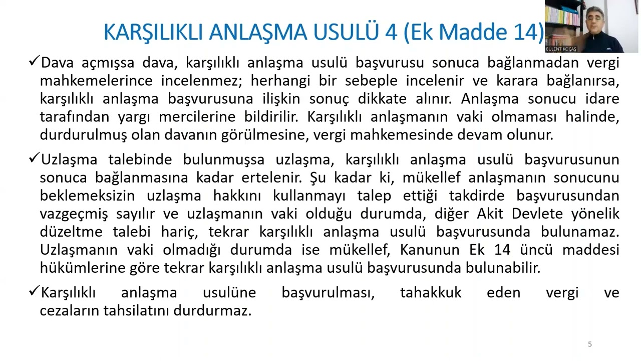 213 VUK KARŞILIKLI ANLAŞMA USULÜ (EK 14)