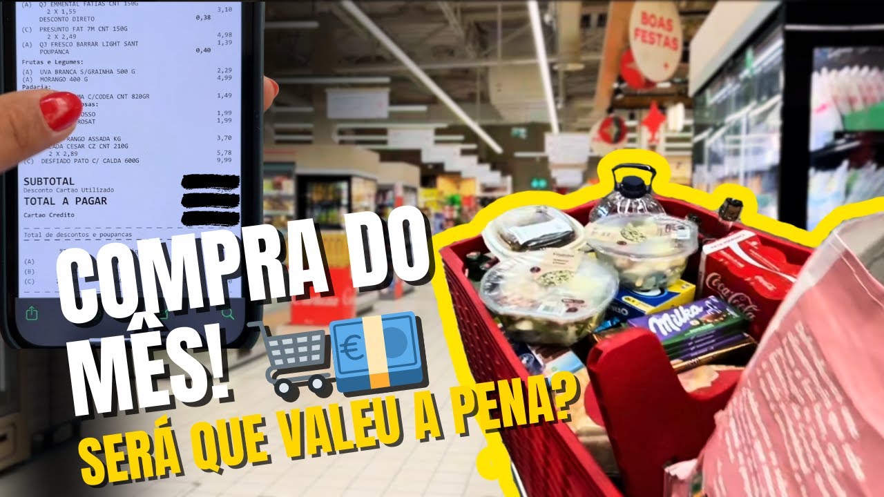 COMPRA DO MÊS EM PORTUGAL: Continente, Comparação de Preços e Total Surpreendente! 🛒🇵🇹