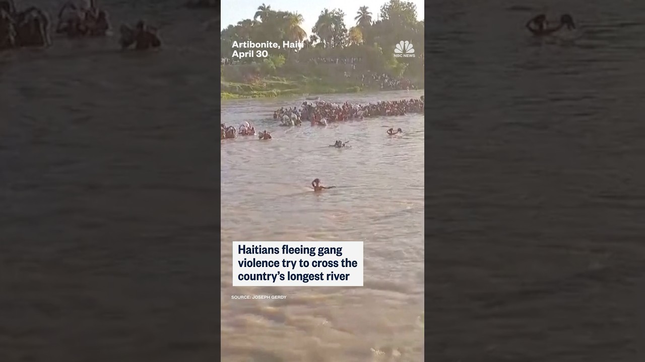 Haitians fleeing gang violence cross the country's longest river