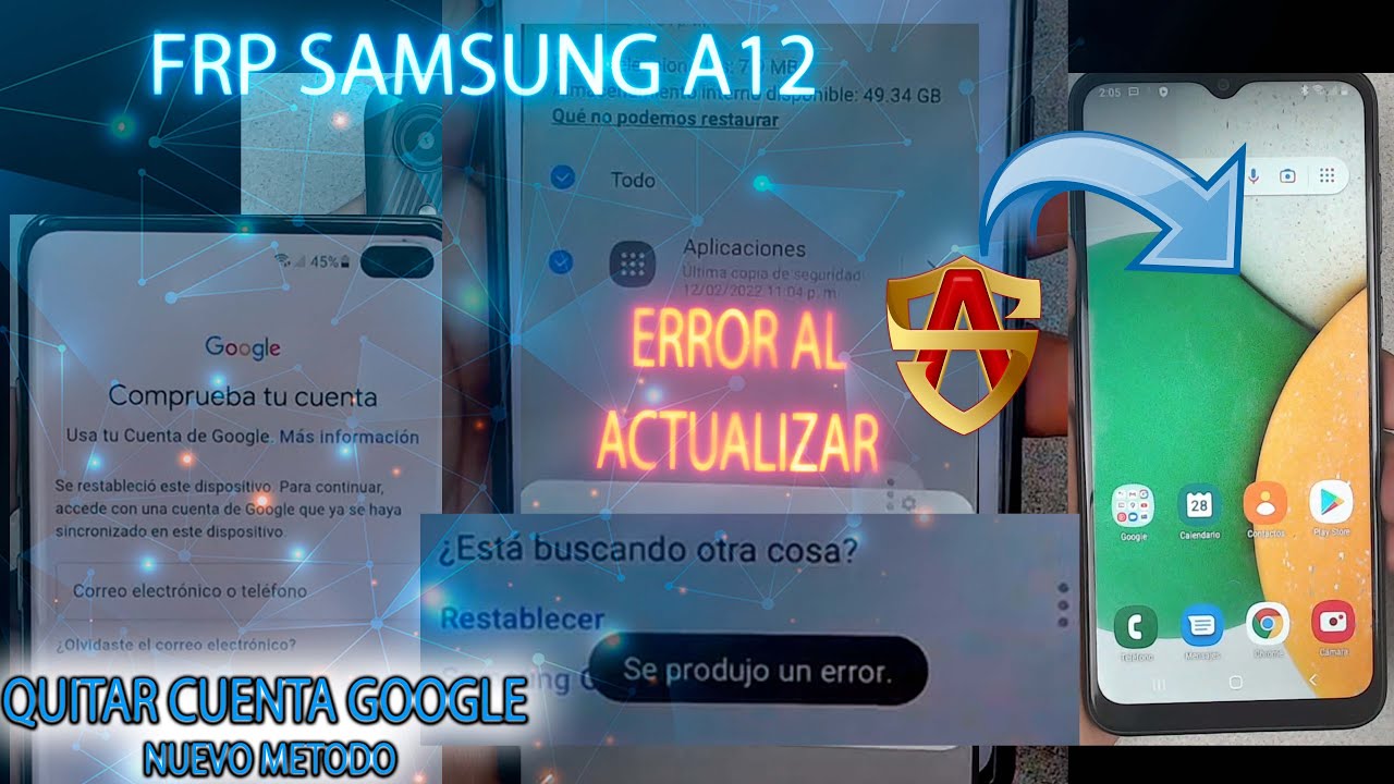 FRP SAMSUNG A12 NUEVO METODO como QUITAR CUENTA GOOGLE ERROR AL RESTAURAR facil y rapido