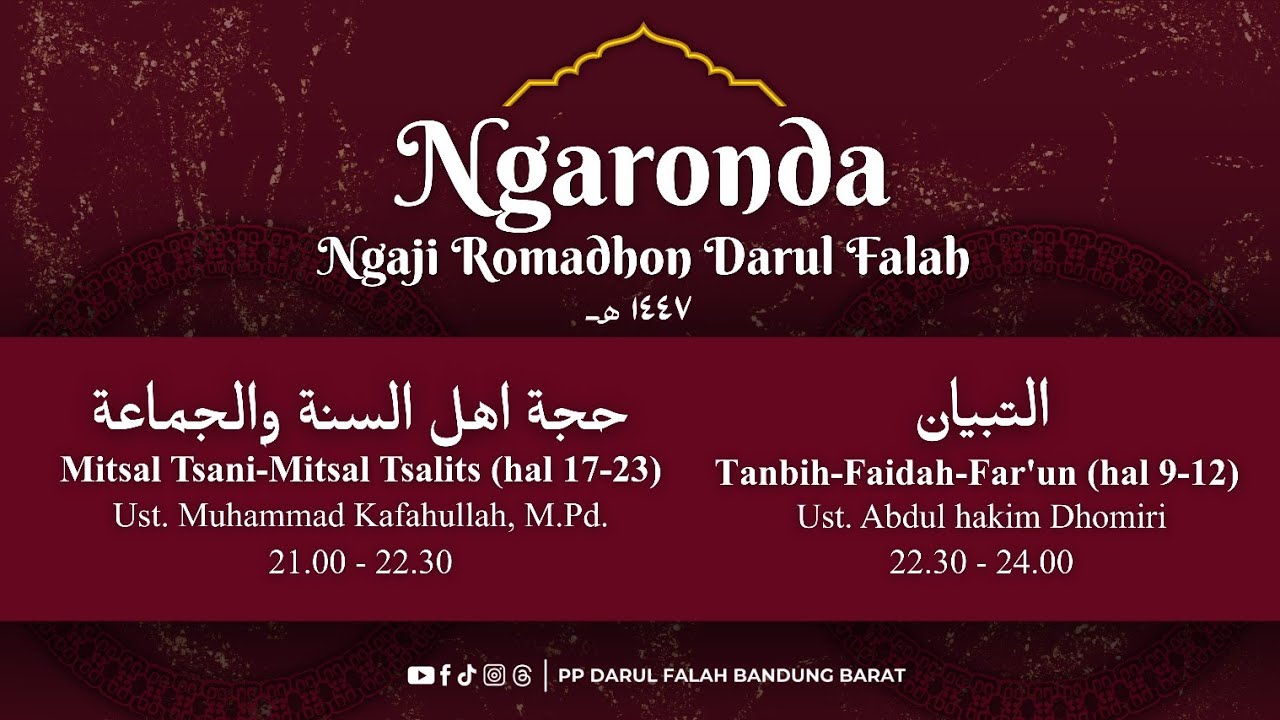 PENGAJIAN PASARAN MALAM RAMADHAN PONDOK PESANTREN DARUL FALAH BANDUNG BARAT 2026