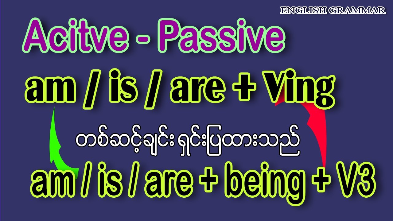 am/is/ are + Ving --- am/is/are + being + V3 - Simple Present Continuous Tense