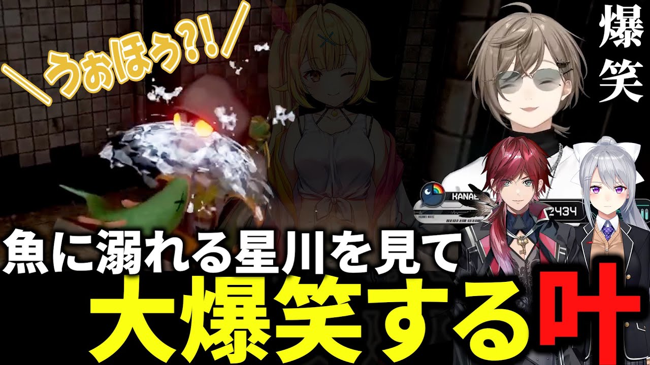 【爆笑】魚に溺れるリアクションが好きすぎる星川と、それを見て爆笑してる叶ｗｗｗ 【MIMESIS ローレン 樋口楓 星川サラ 叶】
