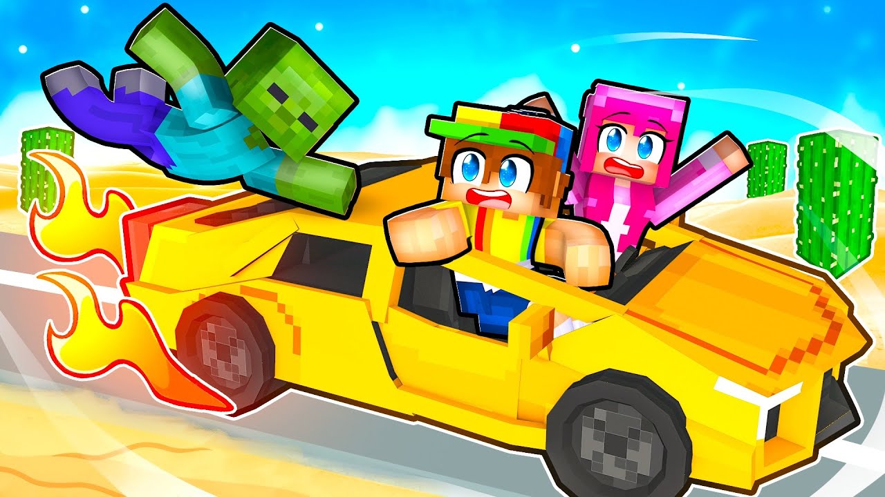 Пыльное путешествие с Lamborghini в Minecraft!
