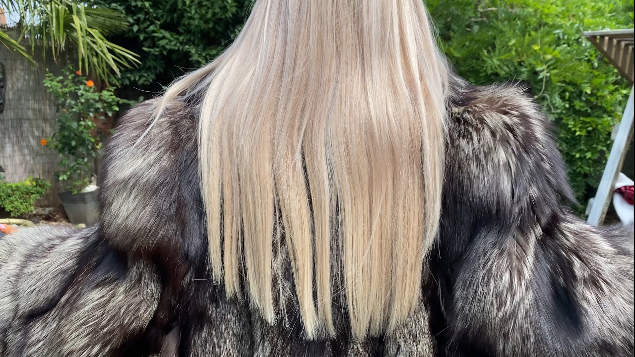 Silver Fox fur coat XXL