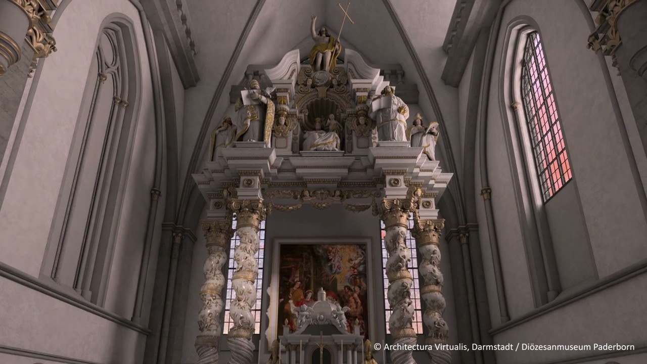 Projektion Langsame Fahrt Barocker Dom Paderborn