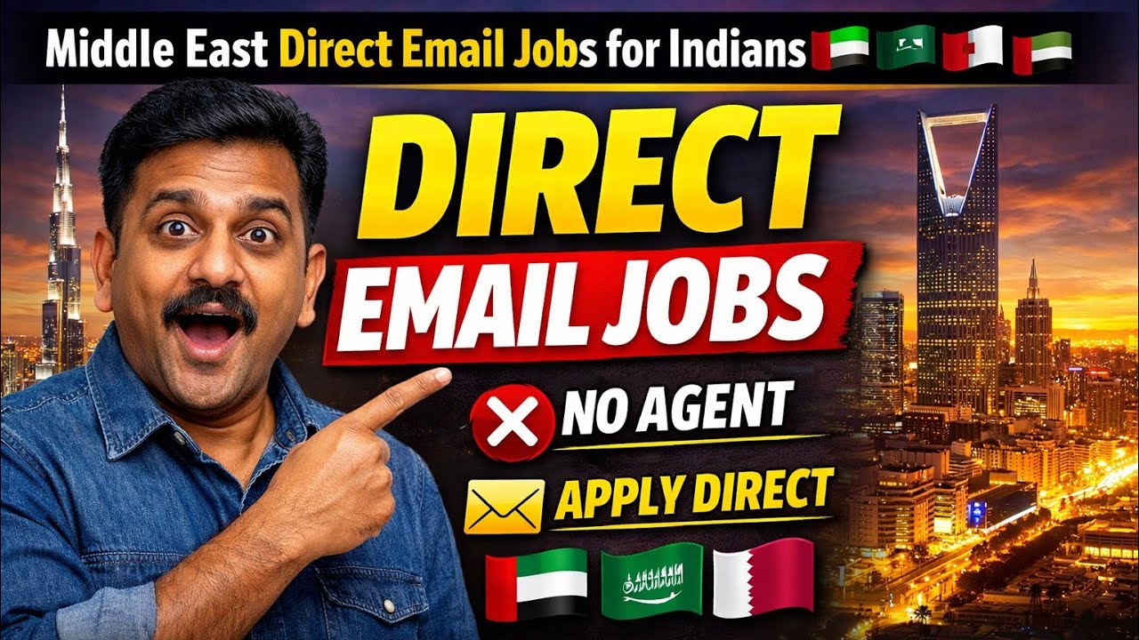Middle East Direct Email Jobs for Indians 🇦🇪🇸🇦🇶🇦 | Apply Without Agent  #reels #viralreel #trending 