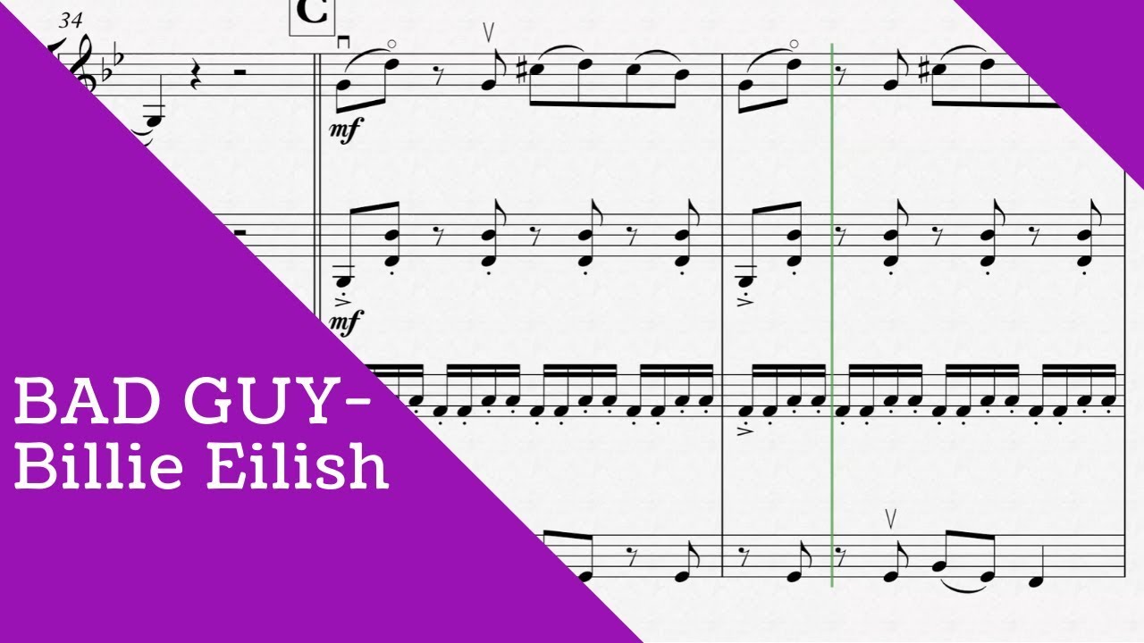 Billie Eilish - Bad guy for STRING QUARTET (SHEET MUSIC)