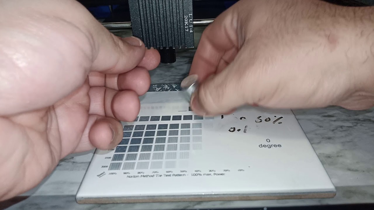 laser burning on ceramic White tiles